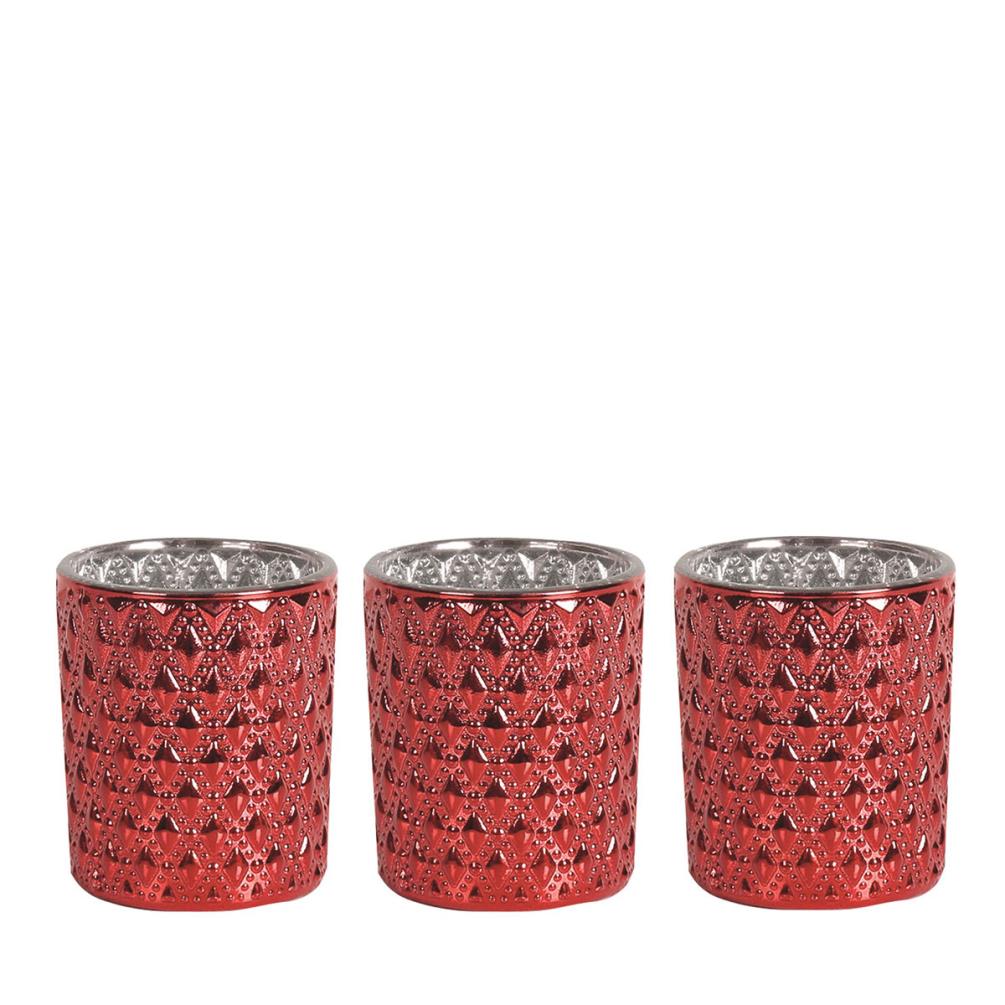 Aroma Red Lustre 3 Tealight & Votive Holder Set £6.74